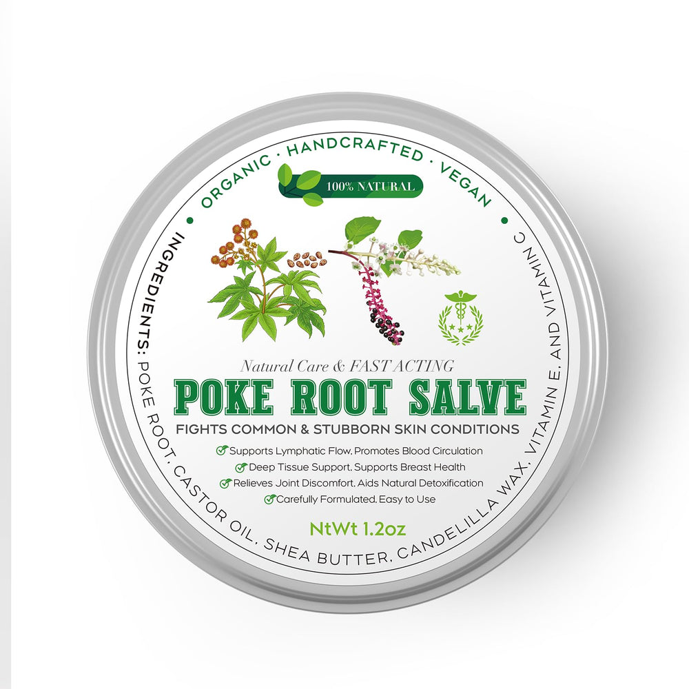Poke Root & Castor Oil Salve in aluminum tin