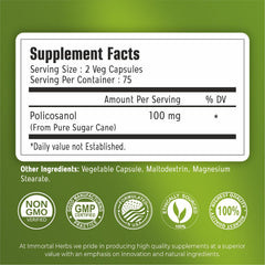 Close-up of Policosanol 100mg capsules