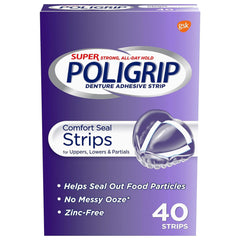 Poligrip Comfort Seal Strips 40-count box – front view
