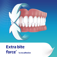 Illustration showing denture hold up to 12 hours