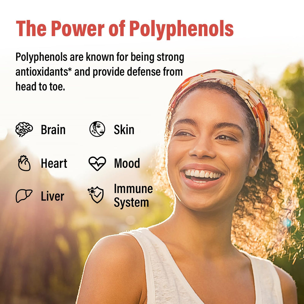 Front close-up of the polyphenols bottle