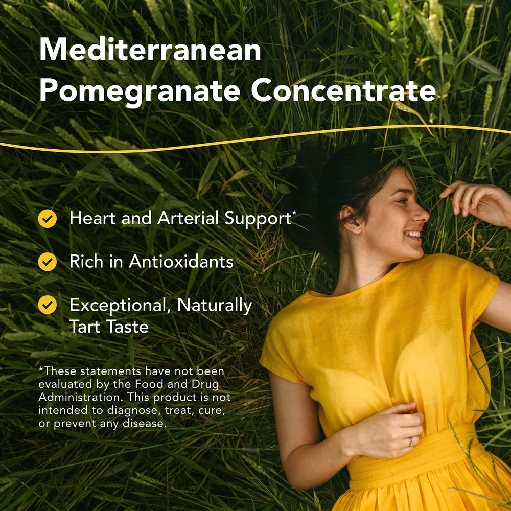 Close-up of PomaMAX Mediterranean pomegranate concentrate label