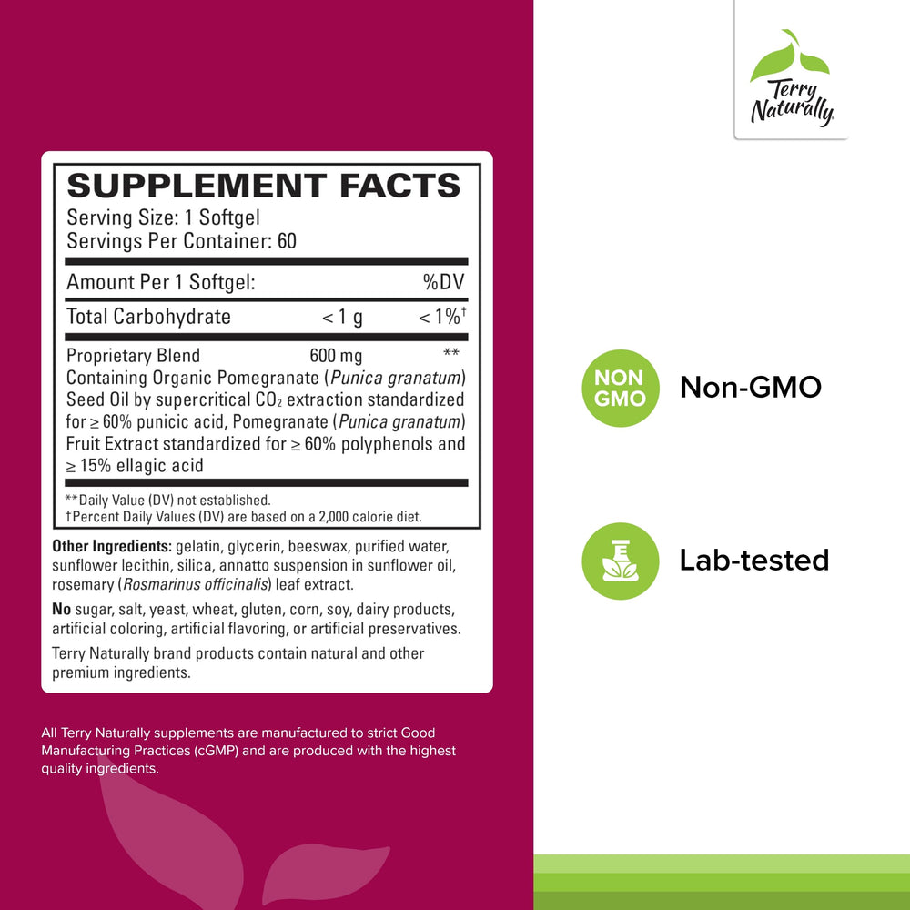 Pomegranate extract and polyphenols visuals for heart health