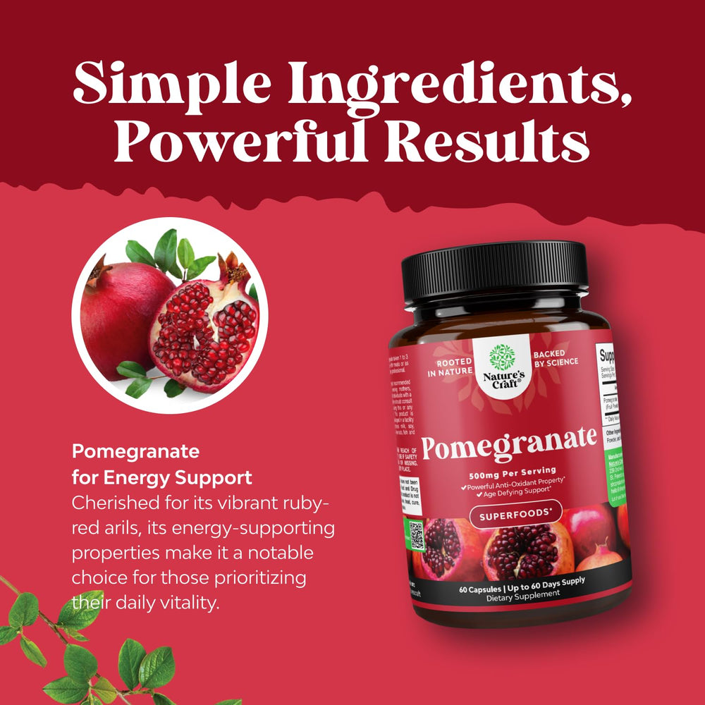 Close-up of pomegranate polyphenols and nutrients