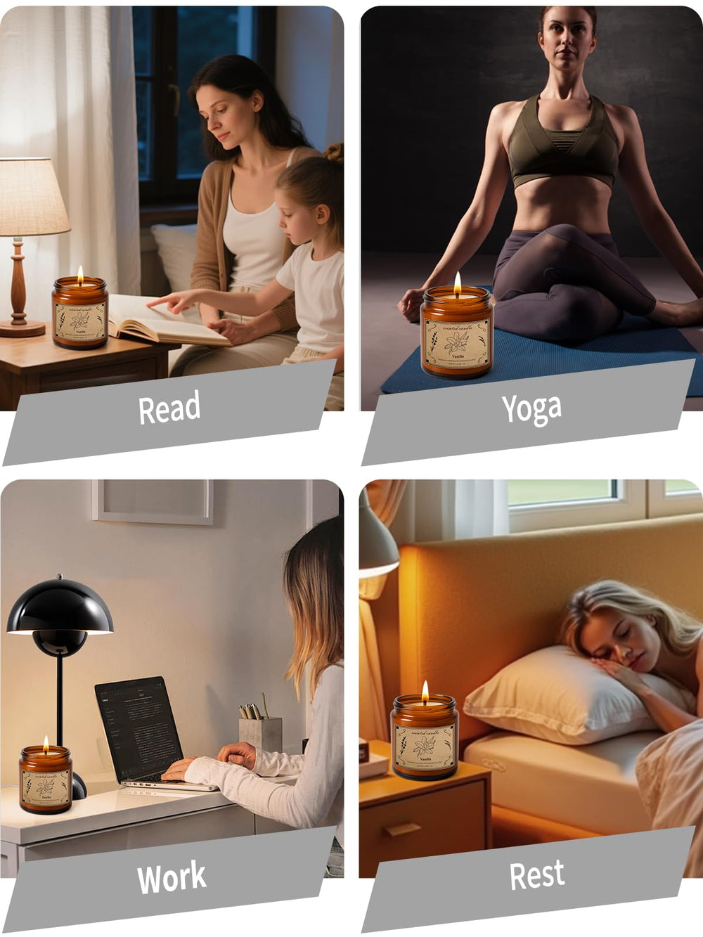 Decorative home fragrance candle in amber jar by POOTES