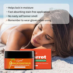 Porindisi gel applied to the face for natural tan