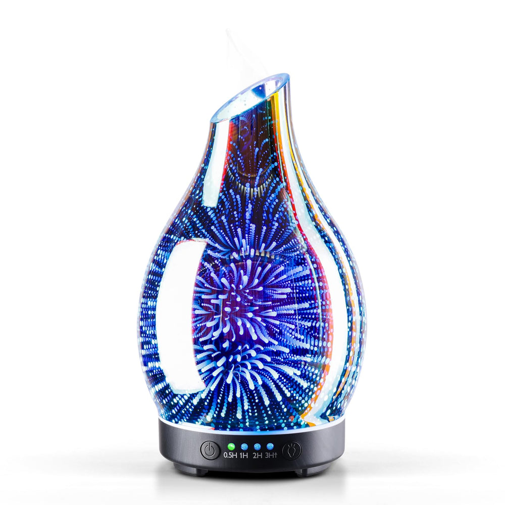 Porseme 150ml hand-blown glass essential oil diffuser with star-shaped lid