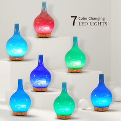LED color options showing blue, green, and purple lighting