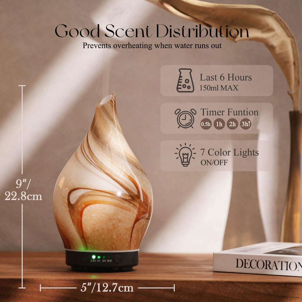 Diffuser with wood grain base for Porseme 150ml