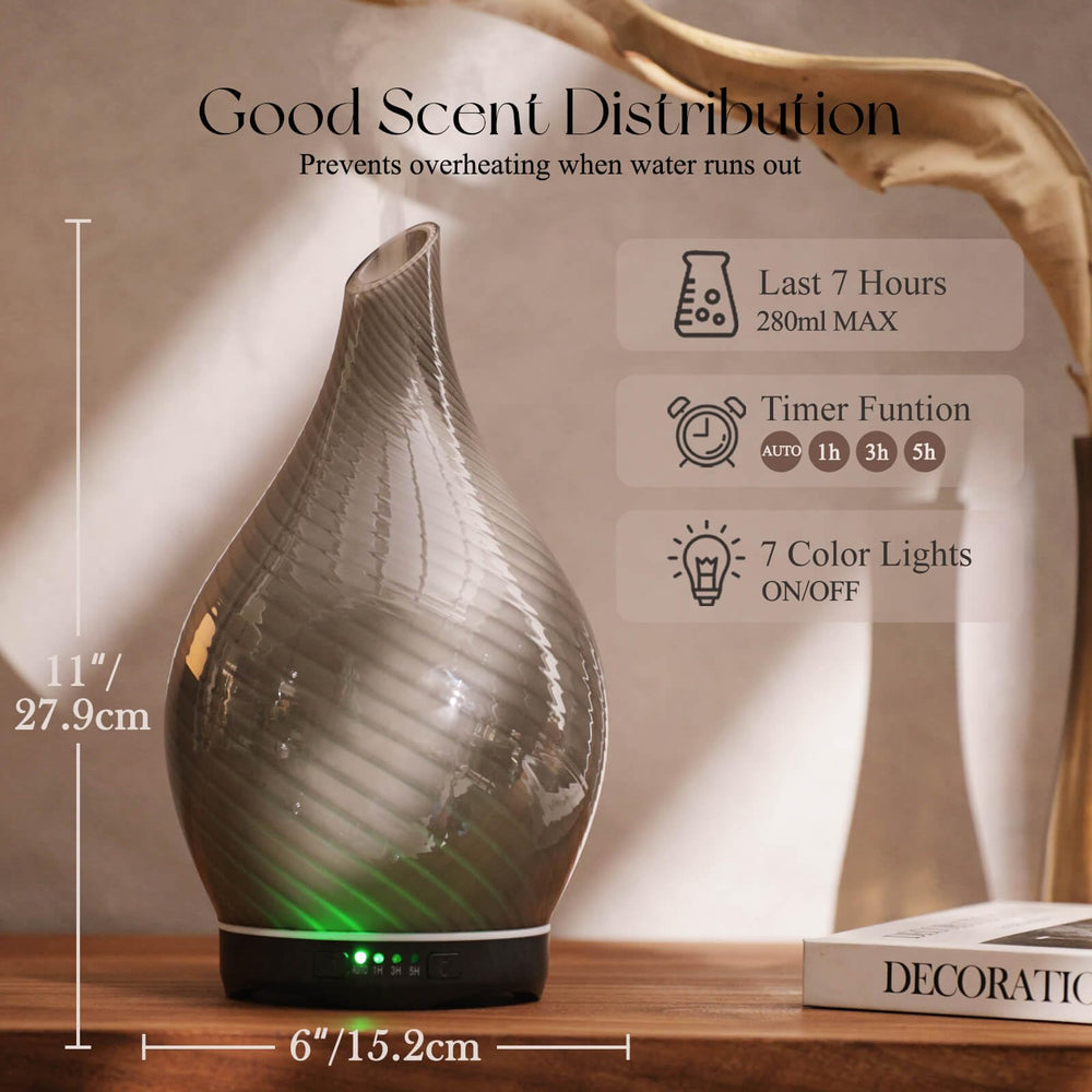 Hand-blown glass diffuser top with star-shaped glass cover