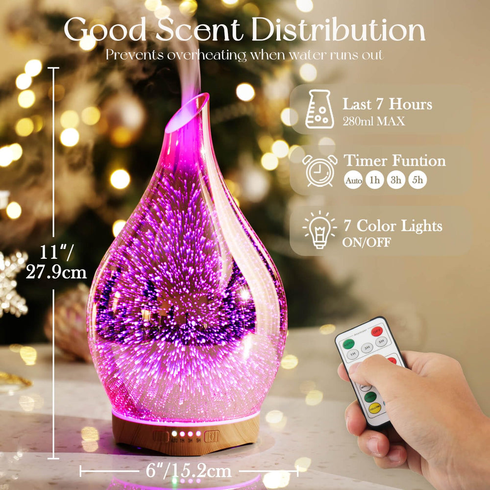 Front view of Porseme 280ml essential oil diffuser