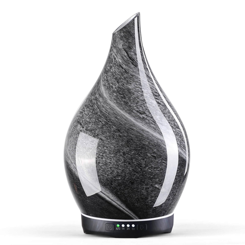 Front view of Porseme 280ml glass diffuser in Obsidian