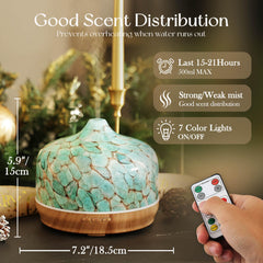Porseme diffuser showing 7 LED color lights