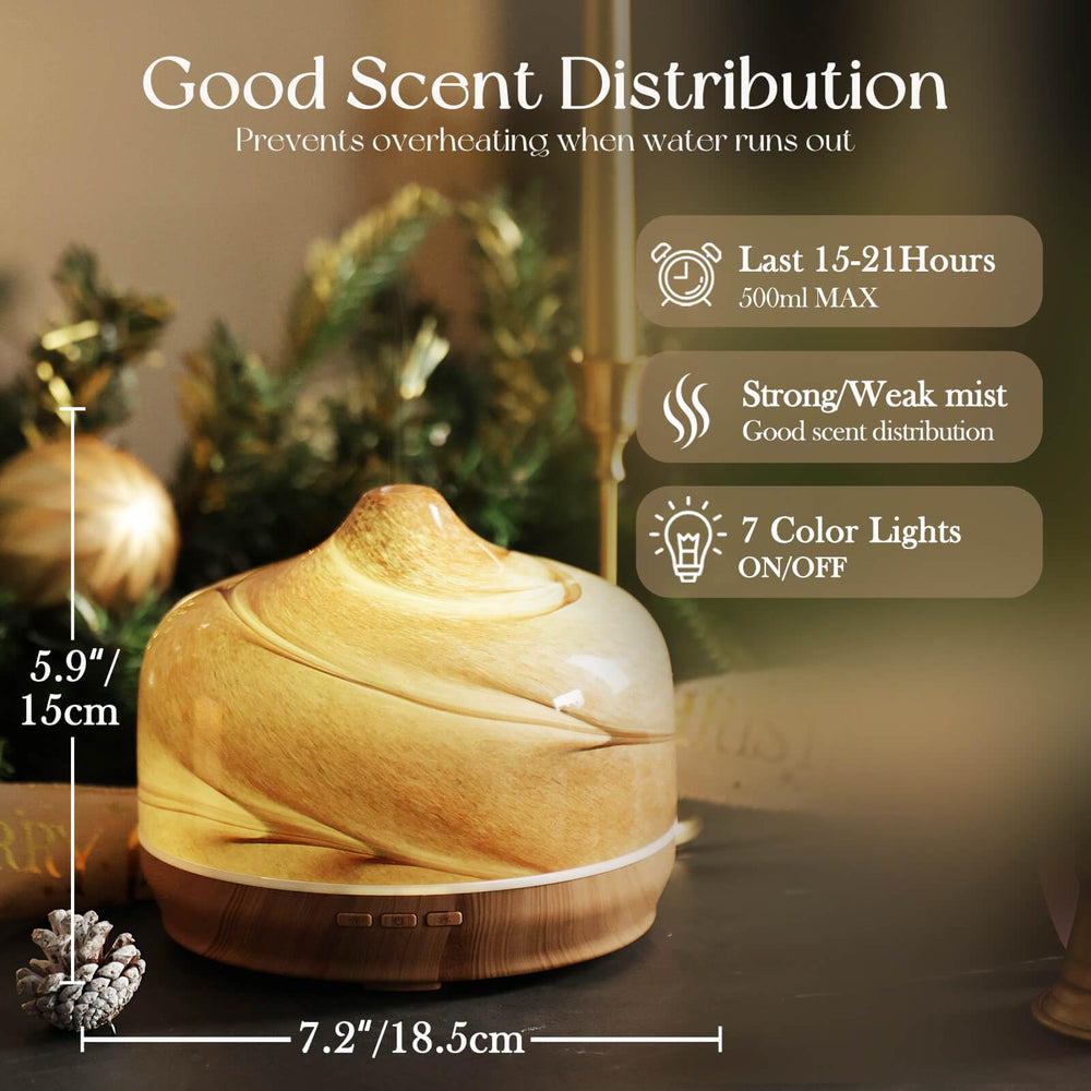 LED seven-color ambient lighting on the Porseme diffuser