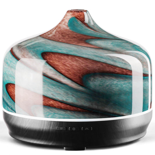 Porseme 500ml glass diffuser with teal green star-shaped glass cover