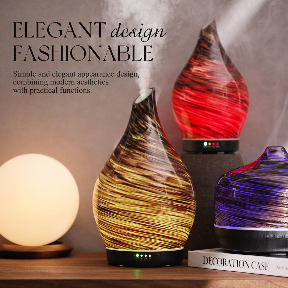 Ultrasonic diffuser emitting a cool mist with essential oils
