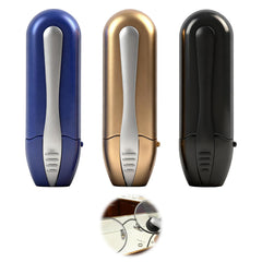 Main image showing 3-pack portable microfiber eyeglass cleaners in black, blue and gold