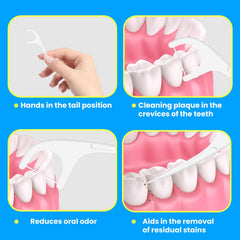 Portable floss picks in a purse for travel