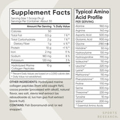 Post-workout recovery collagen smoothie with chocolate flavor