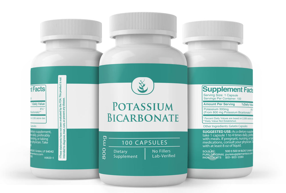 Lab verified potassium bicarbonate capsules