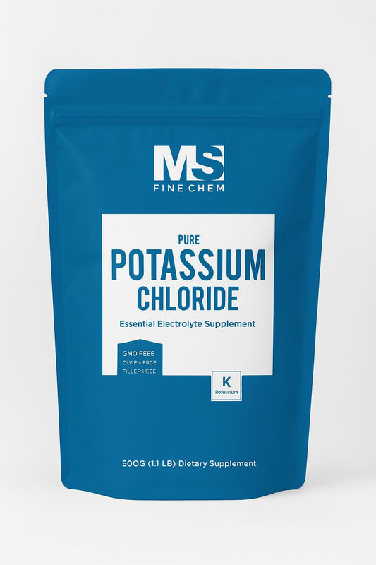 Potassium chloride powder in a clear jar