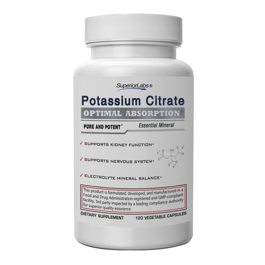 Potassium Citrate 100 mg bottle label