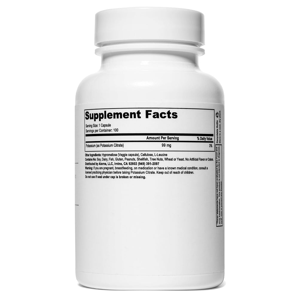 All-natural, vegan, non-GMO notes for potassium citrate 99 mg