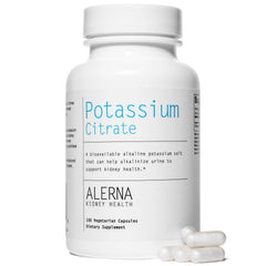 Illustration of kidney health and electrolyte balance with potassium citrate