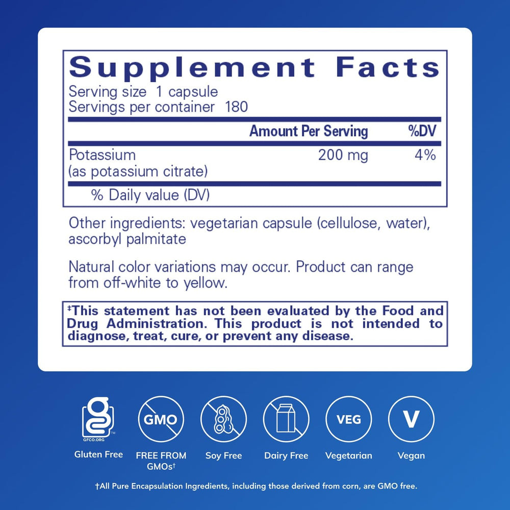 Close-up of potassium citrate capsules