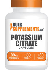 Front view of BulkSupplements Potassium Citrate Capsules bottle