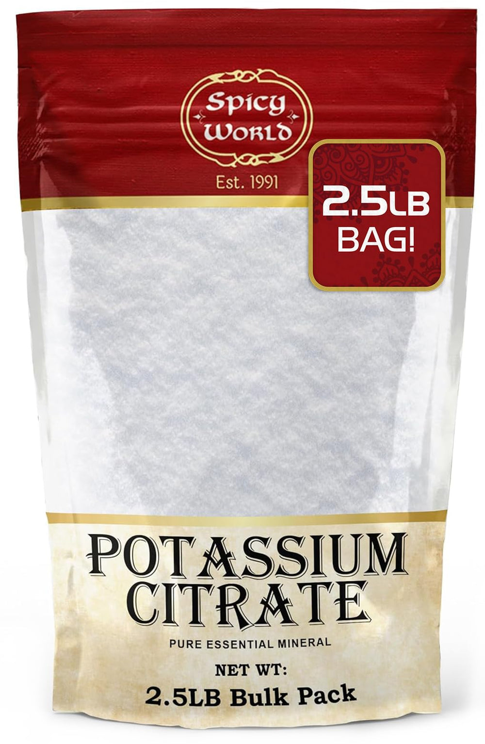 Potassium citrate powder 2.5 lb bulk bag by Spicy World