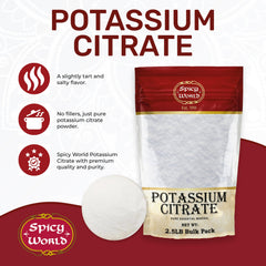 Close-up of pure potassium citrate powder