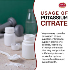 Vegan, food-grade potassium citrate powder