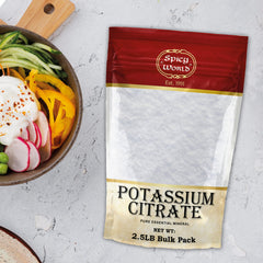 Product label showing potassium citrate supplement facts