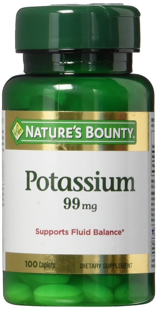Nature's Bounty Potassium Gluconate 99 mg bottle label