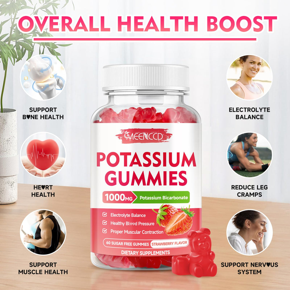 Close-up of strawberry-flavored potassium gummy