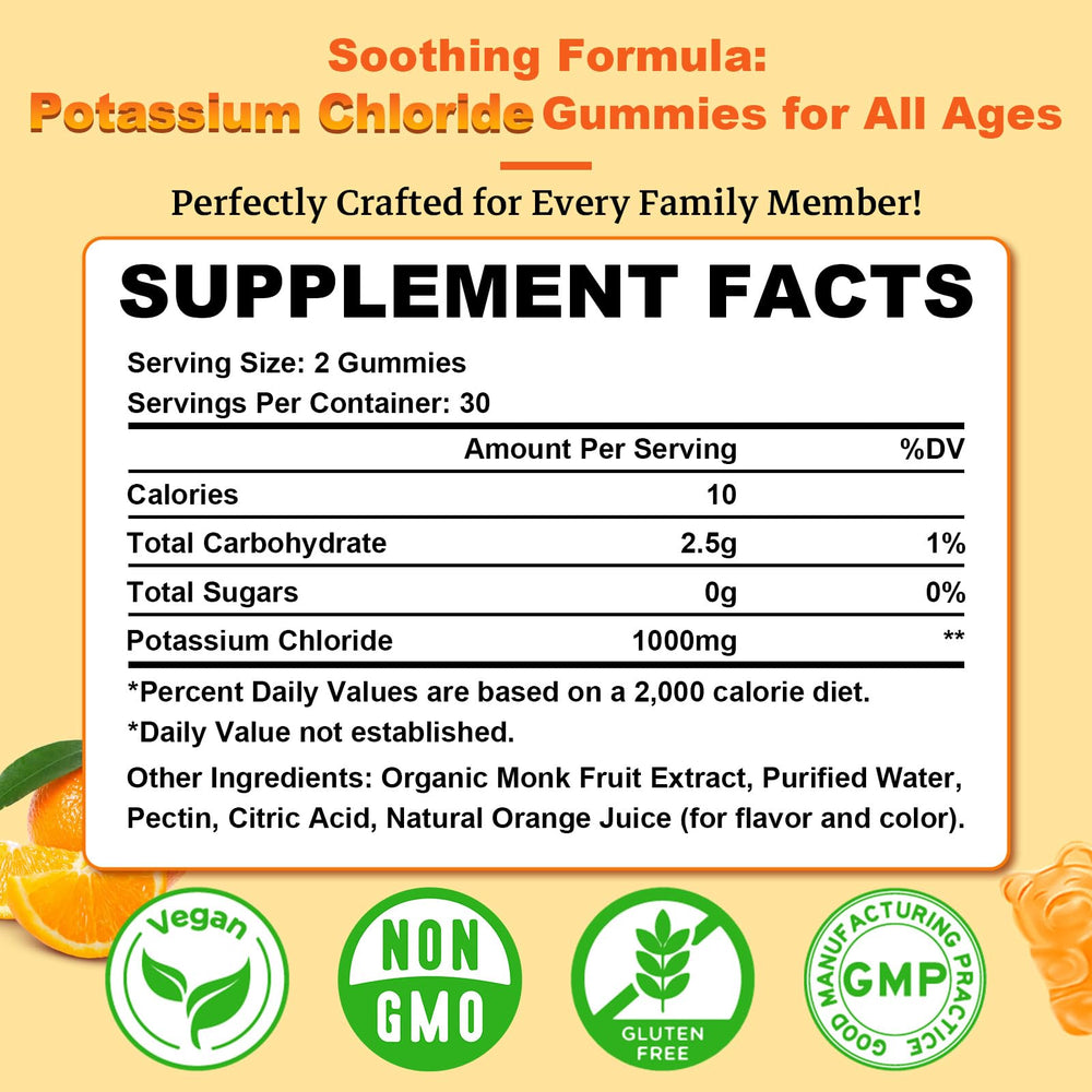 Close-up of Potassium Gummies bottle