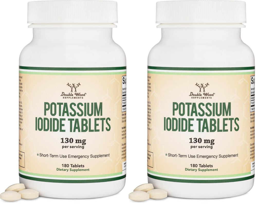 Potassium iodide 130 mg tablets, emergency kit, 180-count pack, pack of 2