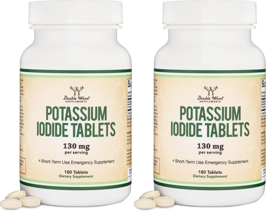 Potassium iodide 130 mg tablets, emergency kit, 180-count pack, pack of 2