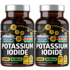 Front view of Premium Potassium Iodide Tablets bottle (130 mg per serving, 300 count)