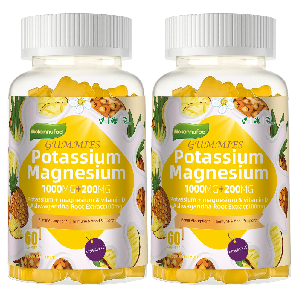 Potassium Magnesium Gummies bottle with label