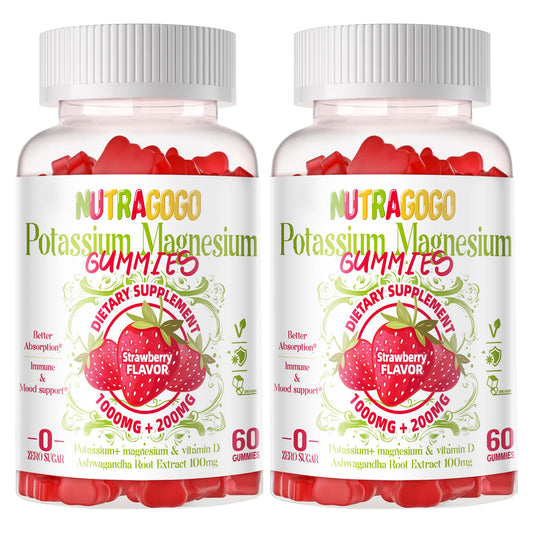 Front view of Potassium Magnesium Gummies bottle