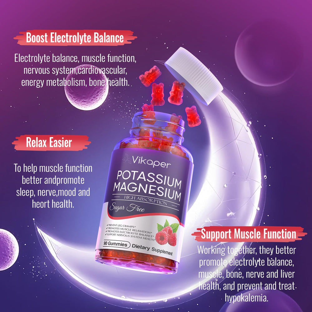 Ingredients panel for Potassium Magnesium Gummies Raspberry