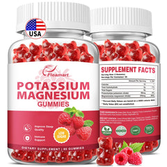Potassium Magnesium Gummies Raspberry 60 Gummies 2 Pack hero image