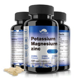 Potassium Magnesium supplement bottle containing 120 capsules