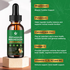 Front view of individual 1 oz bottles of potassium magnesium supplement