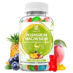 Front view of Potassium Magnesium Gummies bottle