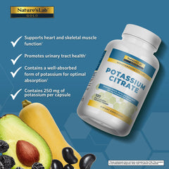 Close-up of potassium citrate capsules