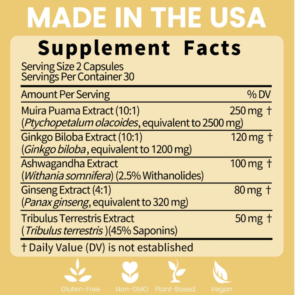 Vegan, caffeine-free Potency Wood packaging