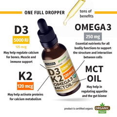 Potent liquid Vitamin D3 K2 for immune and bone support